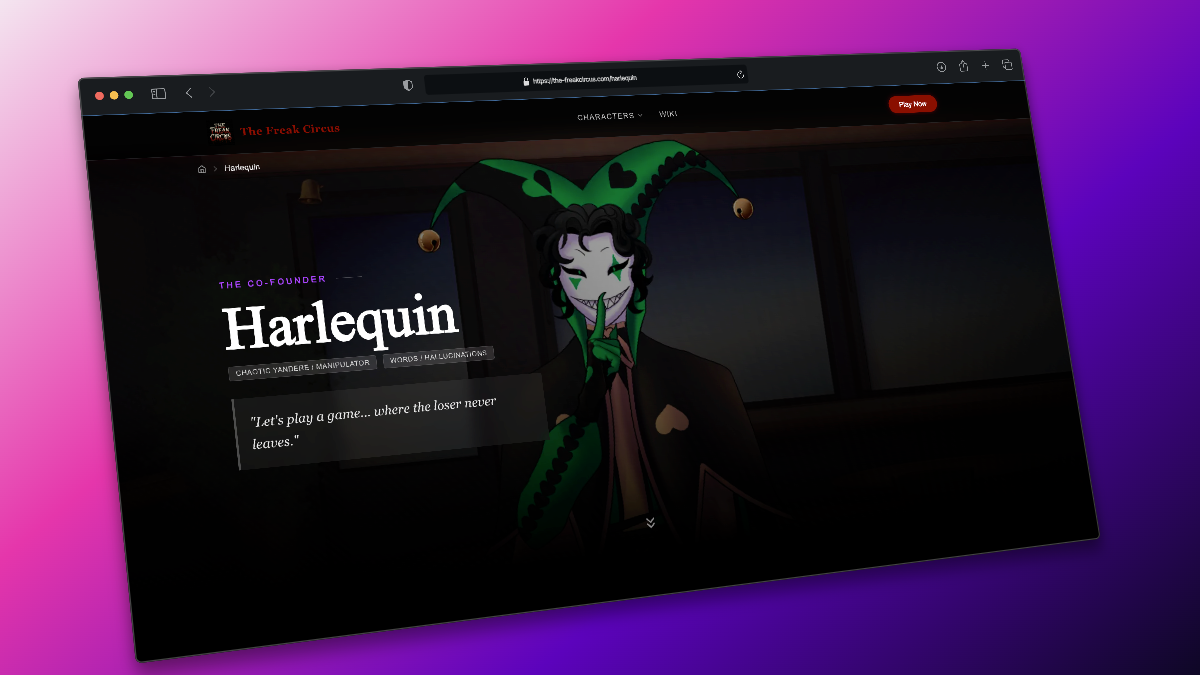 Harlequin The Co Founder Of The Freak Circus Characters